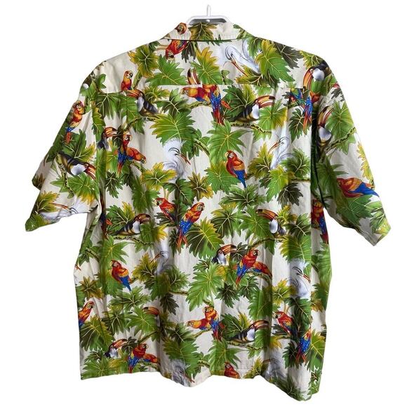 Vtg Hawaiian Islands USA Button Up Short Sleeve Parrot Magnum PI Shirt‎ Size 4X - Picture 2 of 8